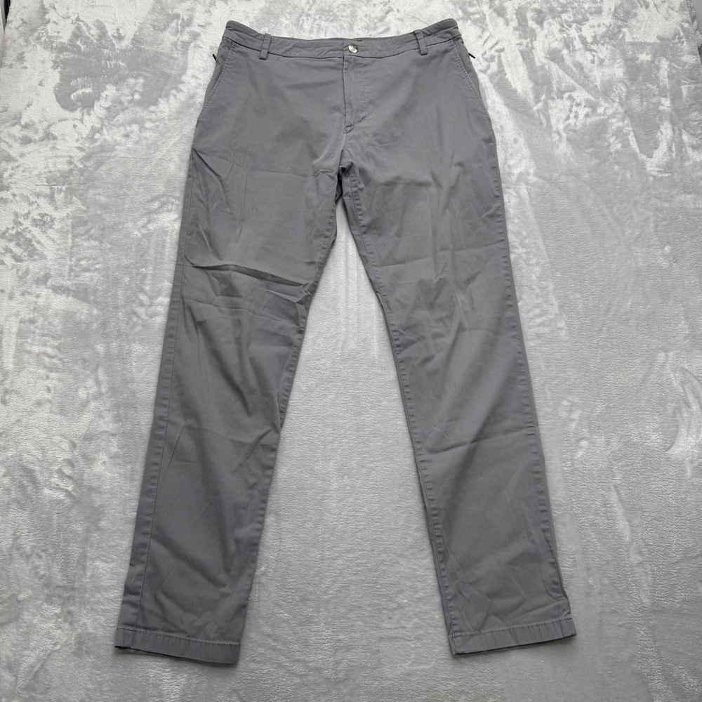 Birddogs Pants Men 32x32 Gray Lined Chino Khaki Slim Fit Golf Casual Stretch